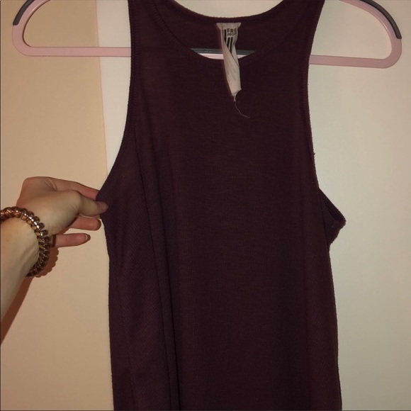 Free People Long Beach Wine Tank Top - Picture 4 of 4